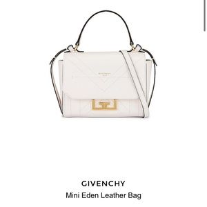 Givenchy Mini Eden Leather Crossbody Top Handle Bag - White